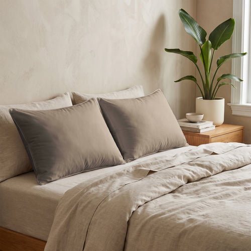 VANBRUINN Waschbares Kopfkissen Taupe