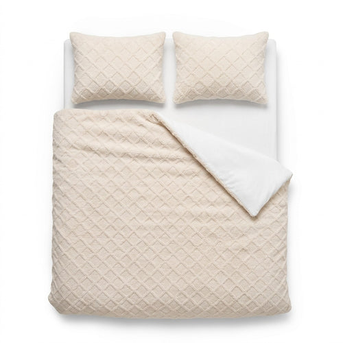 Jacquard Teddy Bettbezug Whisper White