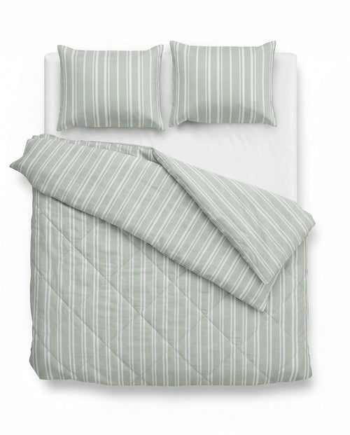 Nano-Printed-Bettdecke Vertigo Green
