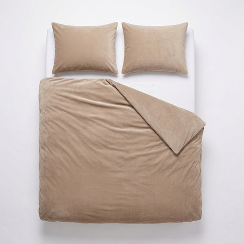 Samt-Bettbezug Beige