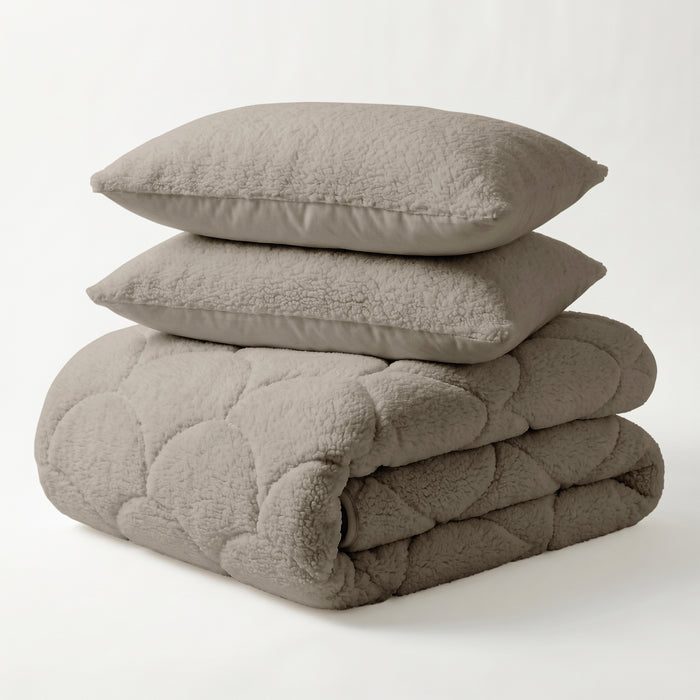 Teddy-Bettdecke Taupe