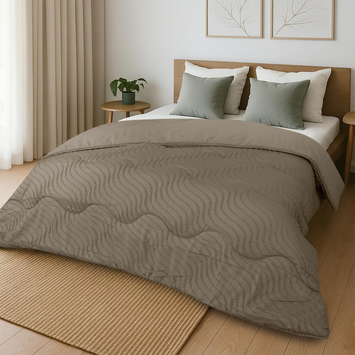 Tufted Waves dekbed Taupe