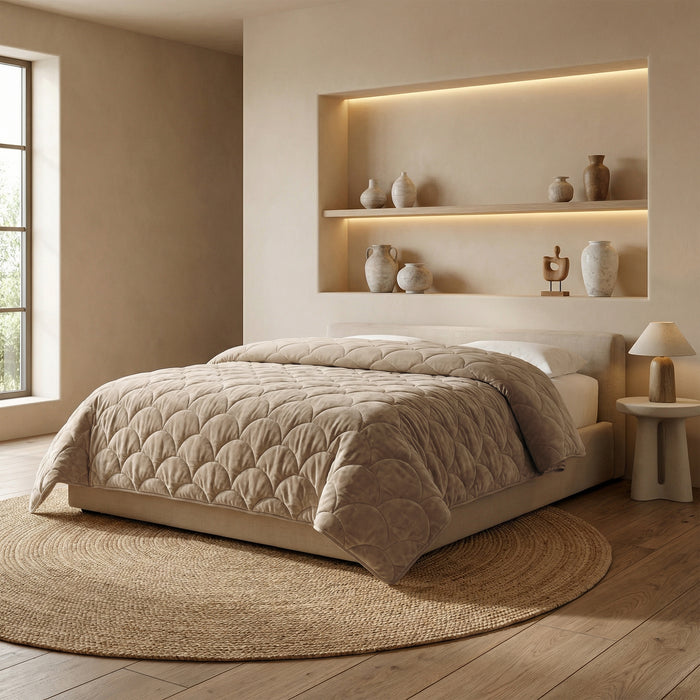 Chenille-Velvet-Bettdecke Taupe