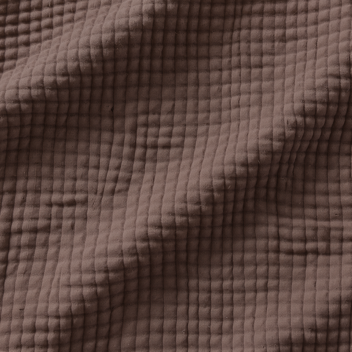 Close-up van de mousseline stof in Chocolade