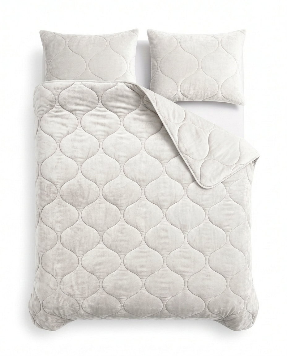 Flanel Velvet dekbed Snow White van bovenaf op bed