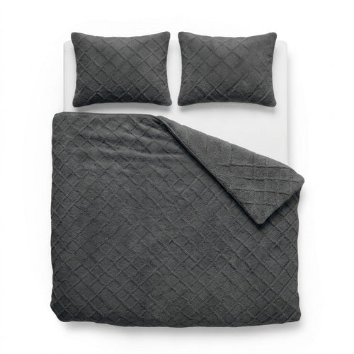 Jacquard Teddy Bettbezug Antraciet