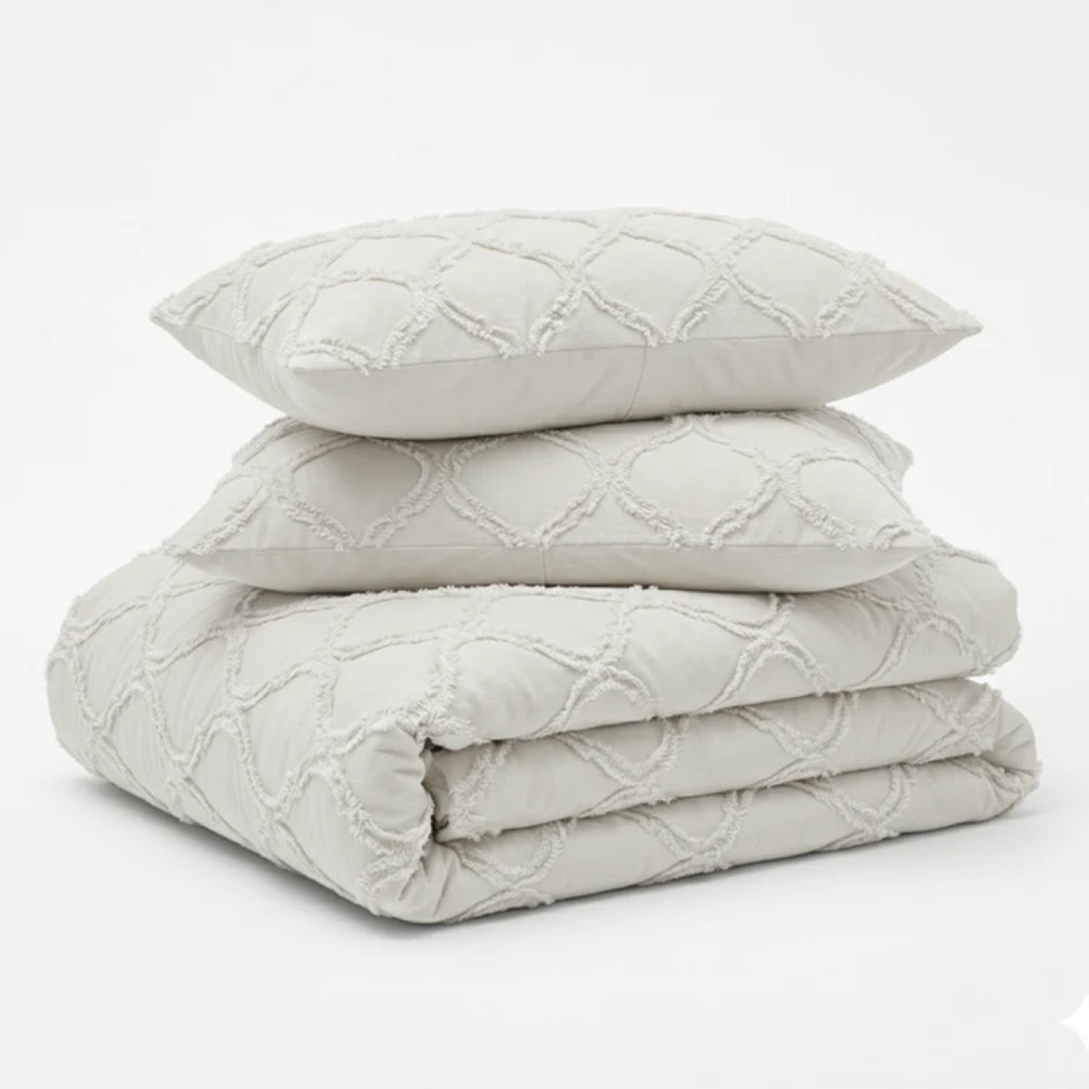 Tufted Curve dekbed Wit