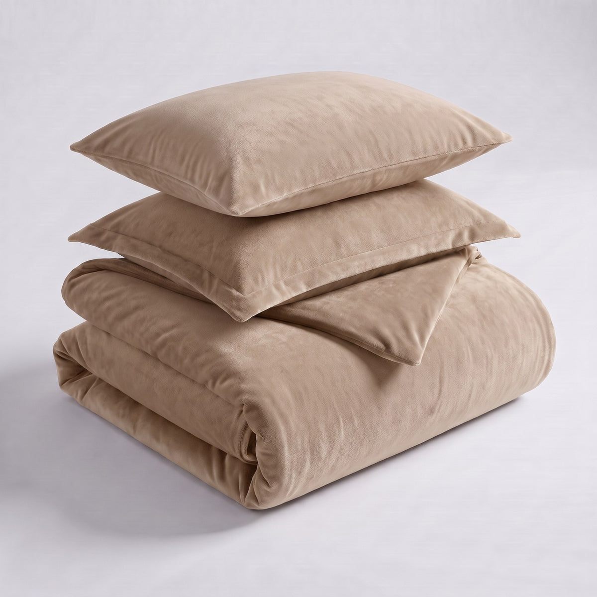 Velvet dekbedovertrek Beige