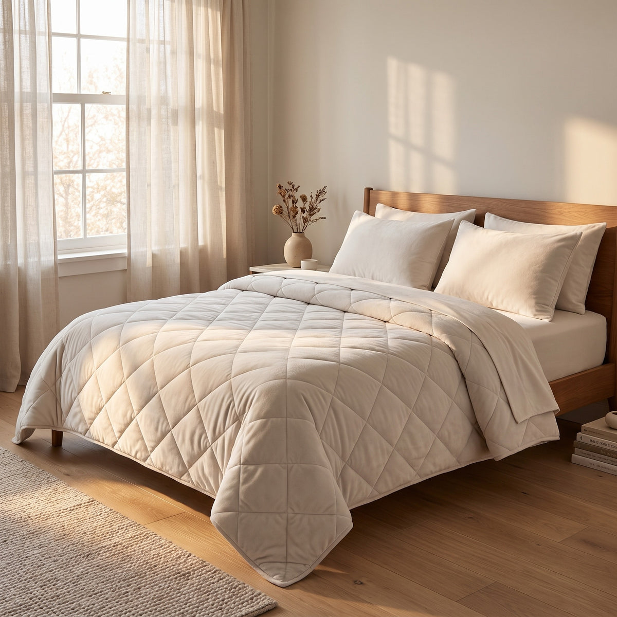 VANBRUINN Velvet Winterdekbed Pearl White slaapkamer