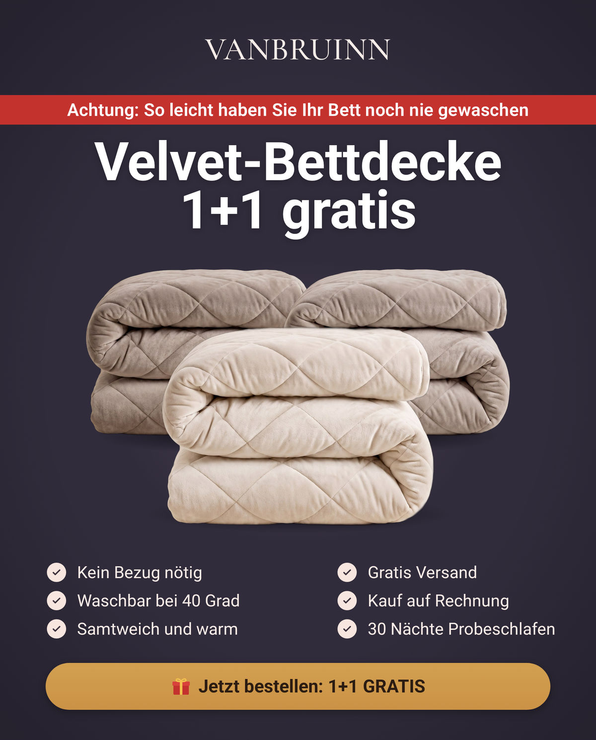 Velvet-Bettdecke 2 für 1