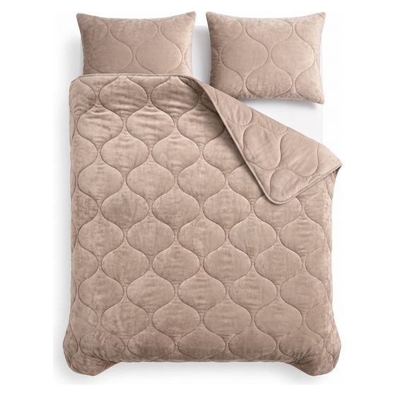 Flanell-Velvet-Bettdecke Taupe